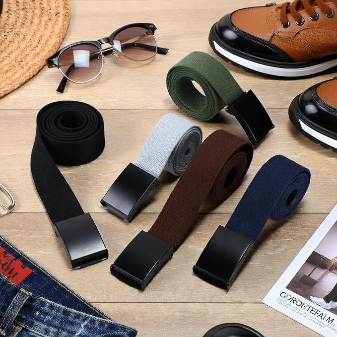 Yahenda 20 Pcs Web Belt for Men Women Belt Adjustable Canvas girdle Golf Strap with Military Buckle Casual Web girdle