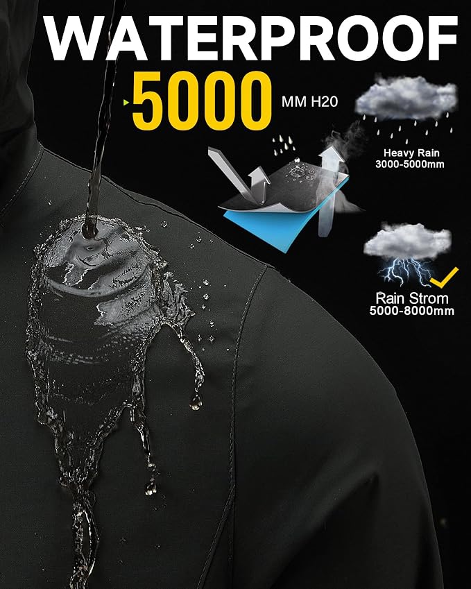 iCreek Rain Suit Waterproof Hooded Rain Gear Breathable Lightweight Packable Rain Jacket Pants Men Women for Hiking Fish Golf