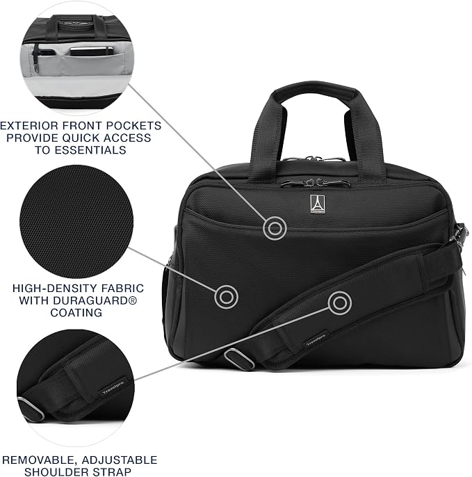 Travelpro Crew Classic Lightweight Softside Luggage, Underseat Travel Tote Bag, Men and Women, Black
