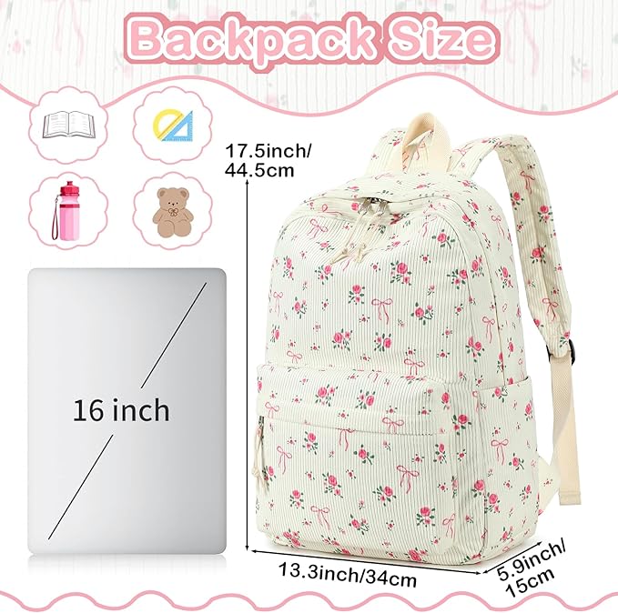 LEDAOU Backpack for Girls School Bag Kids Bookbag Teen Backpack Set Daypack with Lunch Bag and Pencil Case | Kids, Bookbag, Daypack, with Lunch Bag, and Pencil Case