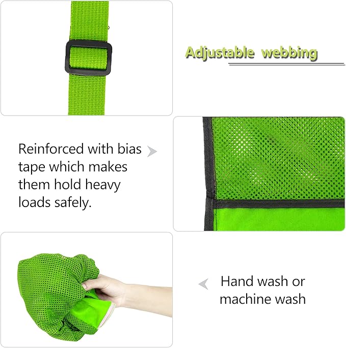 BeeGreen Mesh Drawstring Bag Swim Backpack for Beach Pool Sports Gym Draw String Cinch Bags for Swimming Soccer Basketball Gear Light Green