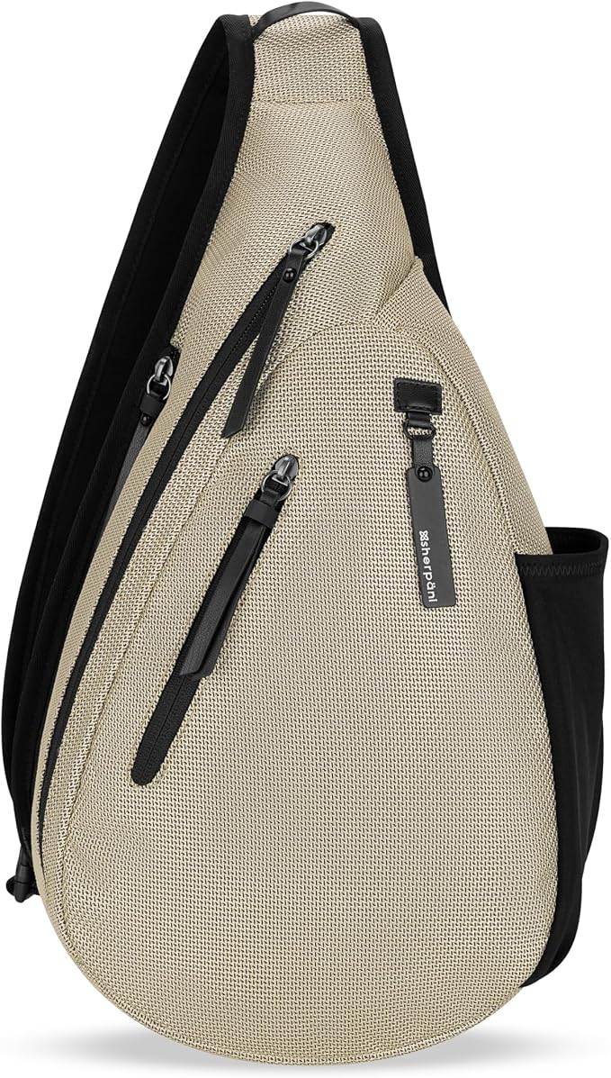 Sherpani Esprit, Anti Theft Sling Bag, Right-Handed Sling Purse, 10L Travel Bag, Crossbody Backpack, Travel Gift, Fits 10 Inch Tablet (Straw Signature)