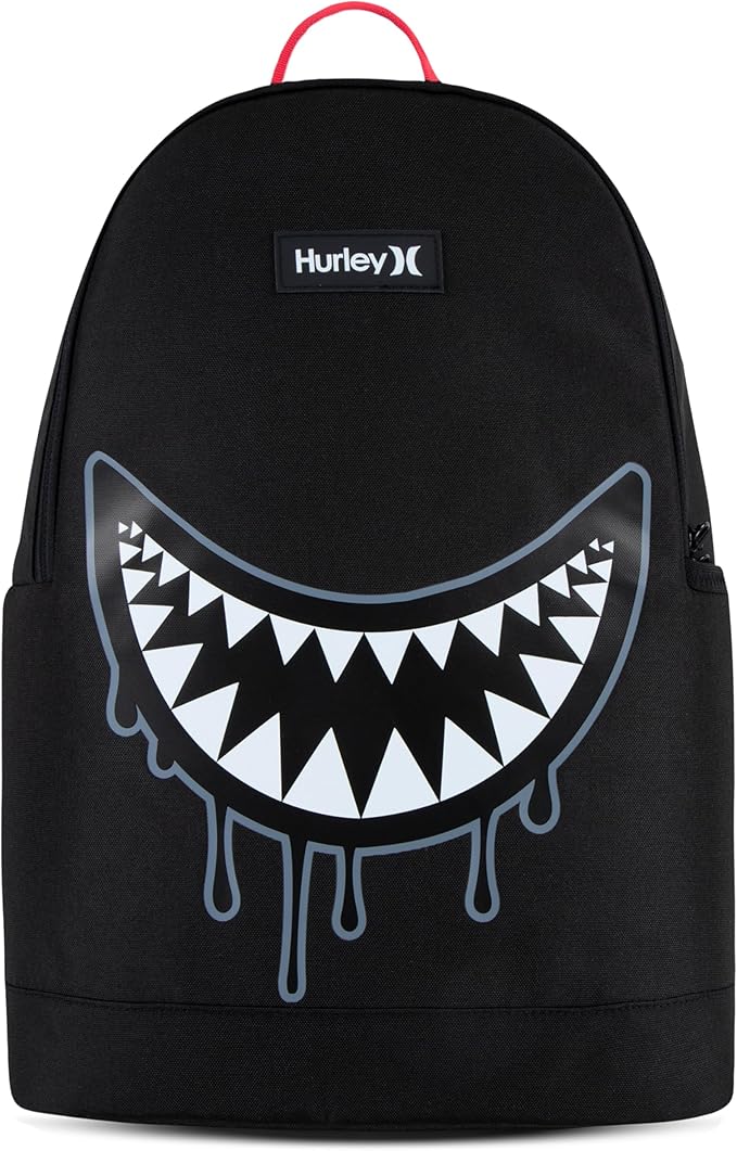 Hurley Unisex-Kids Graphic Backpack, Black/Black, One Size