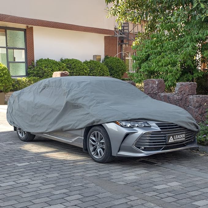 Leader Accessories Car Covers for Automobiles All-Weather Limited Waterproof, Breathable Full-Exterior Covers for Indoor and Outdoor Use, Fits Sedans 206"-228"