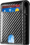 2026 Wallet for Men - RFID Blocking [Functional & Practical] Bifold Slim Minimalist Credit Card Holder Pop Up Wallet Metal Case with Cash Slot, Front Pocket with ID Window, Gift Boxed (Carbon Fiber)