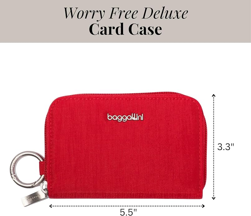 Baggallini Deluxe Card Case - Lightweight 5.5"x3.3" RFID Protected Womens Wallet Card Holder