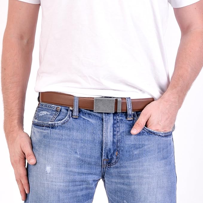 Mission Belt Men's Leather Ratchet Belt, 40mm Metal Collection