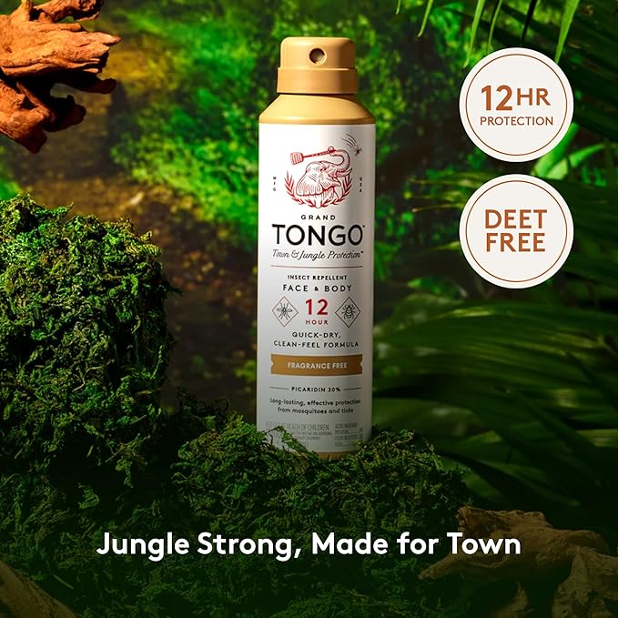 Grand Tongo Insect Repellent Variety Pack, 12-Hour Mosquito & Tick Protection, Picaridin-Based, Water-Based, Lightweight, Quick-Drying, DEET Alternative, Face & Body Use, 3 Pack