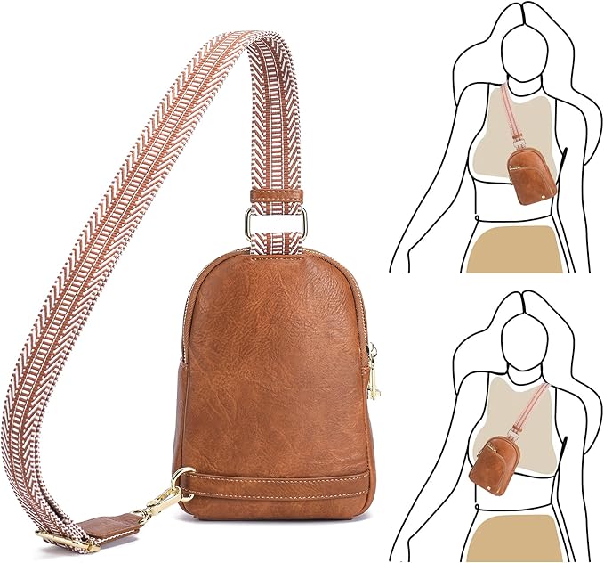 INICAT RFID Blocking Sling Bag, Anti Theft Crossbody Bag for Women Compact Travel Purses Vegan Leather