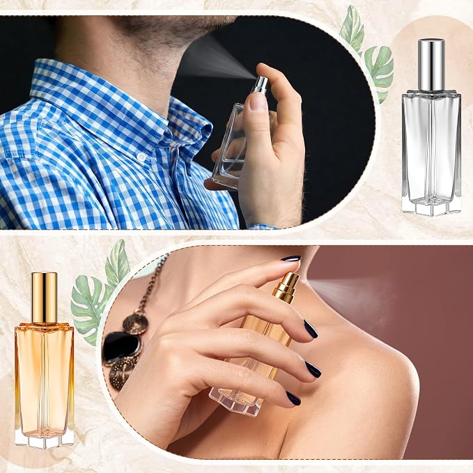 Domensi 30 Pcs 10/15/20/30 ml Perfume Travel Refillable Glass Bottles Spray Bottle Perfume Atomizer for Cologne Dispenser Leak-proof Fragrance Bottles Atomizer Pump Kit (30 ml,Fresh Color)