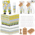24 Sets Lemon Hand Cream and Lip Balm Gift Lemon Bridal Baby Shower Party Supply Travel Size Hand Lotion and Lip Balm Bulk with Organza Bag and Tag Wedding Baby Shower Party