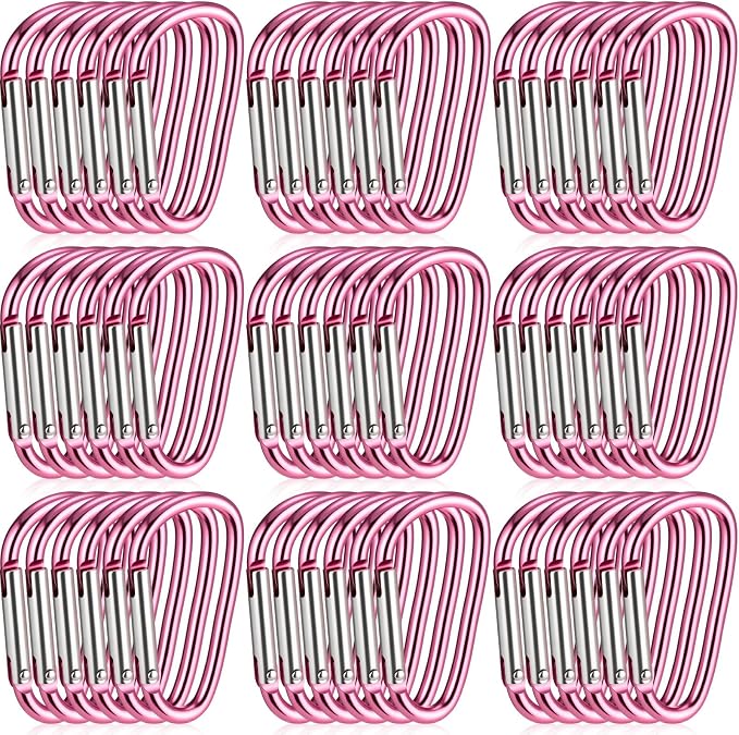 Shimeyao 180 Pcs Small Aluminum Clip Keychain Buckle Clip Bulk Mini Aluminum Ring Shape Small Lock Spring Snap Hook