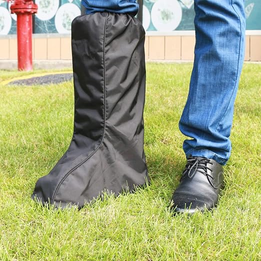 Medical Boot Cover for Fracture Walking Black Tall 2024, Small | Water Resistant Slip Resistant Rubber Sole Easy On and Off Snug Fit