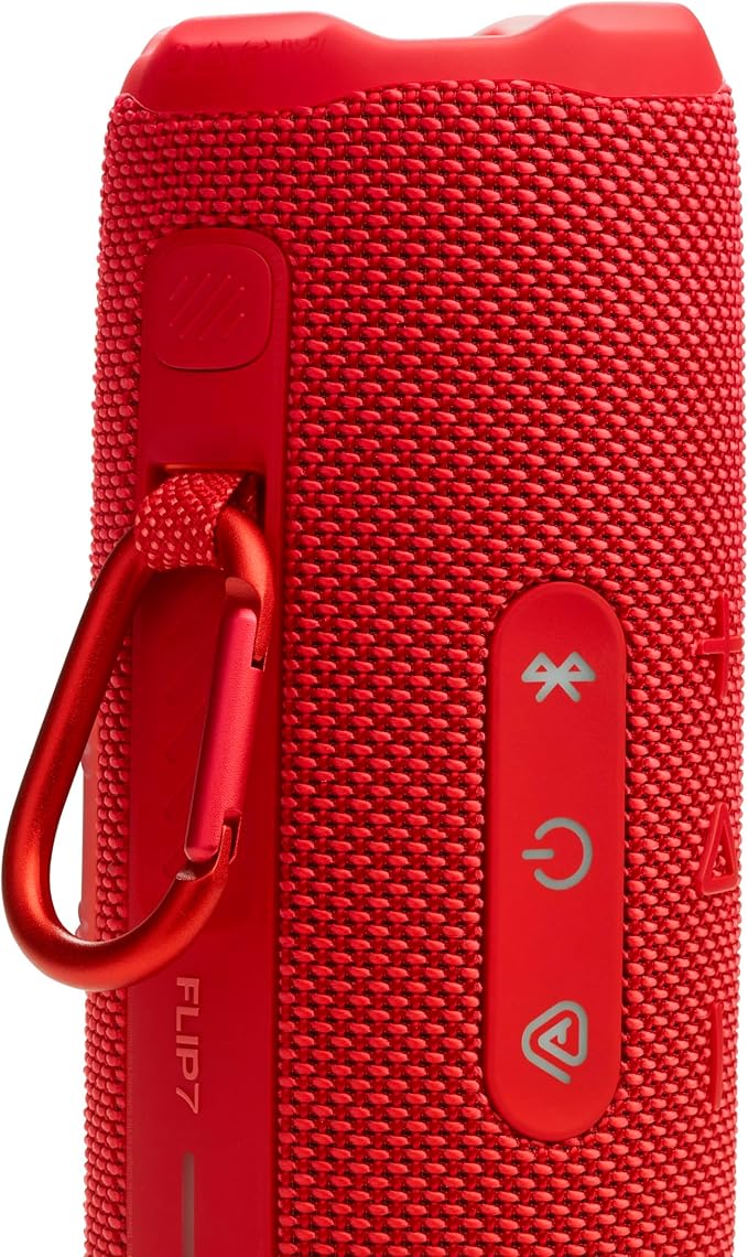 JBL Flip 7 - Portable Waterproof and Drop-Proof Speaker with AI Sound Boost, 16Hrs of Playtime, and PushLock System with Interchangeable Accessories (Red)