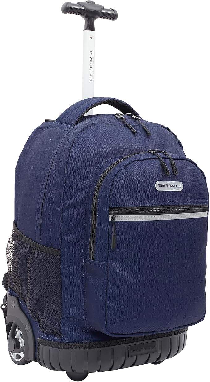 Travelers Club 18" Rolling Backpack with Shoulder Straps, Navy Blue