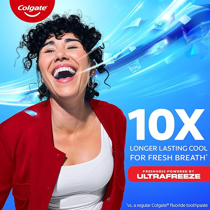 Colgate MaxFresh Cool Mint Toothpaste, Travel Size Toothpaste for Bad Breath with Fluoride and Hundreds of Mini Breath Strips, Leaves Mouth Feeling Refreshed for Hours, Fights Cavities, 1.0 oz