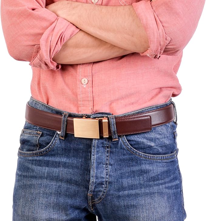 Mission Belt Men's Leather Ratchet Belt, 40mm Metal Collection