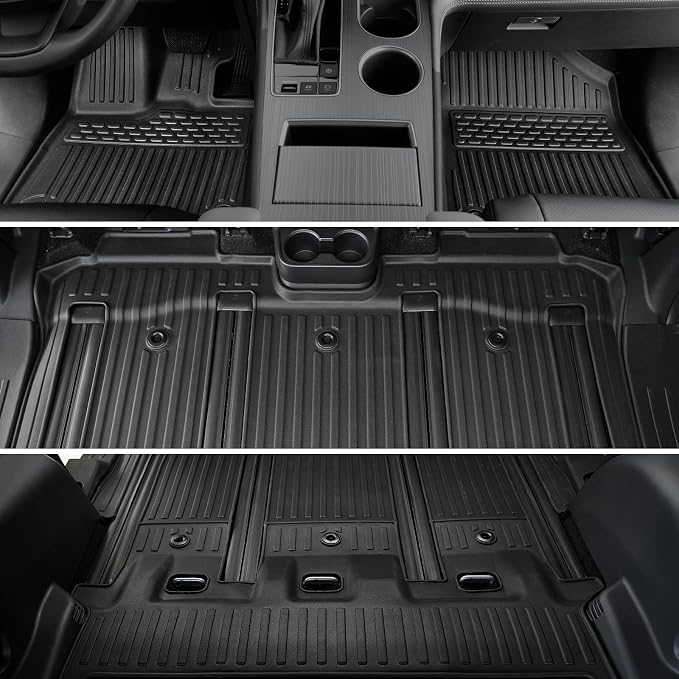 Floor Mats for Toyota Sienna 2021-2026, All Weather Floor Mats Lower Trunk Cargo Liner Accessories, Full Coverage Set (Fit 7 Seats)