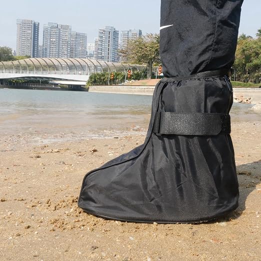 Walking Boot Cover for Medical Fracture Cast Black Short, Small | Water Resistant Slip Resistant Rubber Sole Easy On and Off Snug Fit