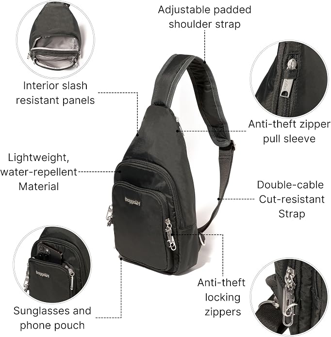 Baggallini Securtex Anti-Theft Daytripper Sling
