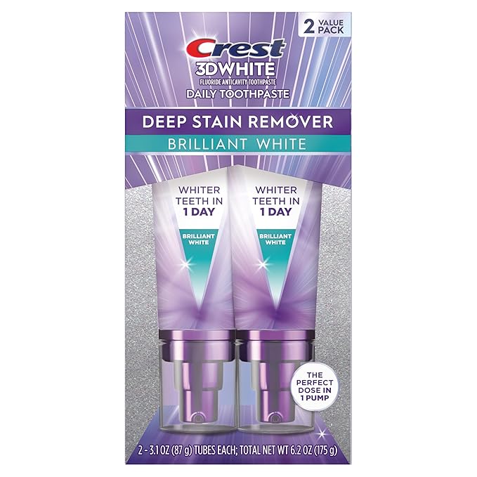 Crest 3DWhite Brilliance Deep Stain Remover Brilliant White Toothpaste - 3.1oz/2pk
