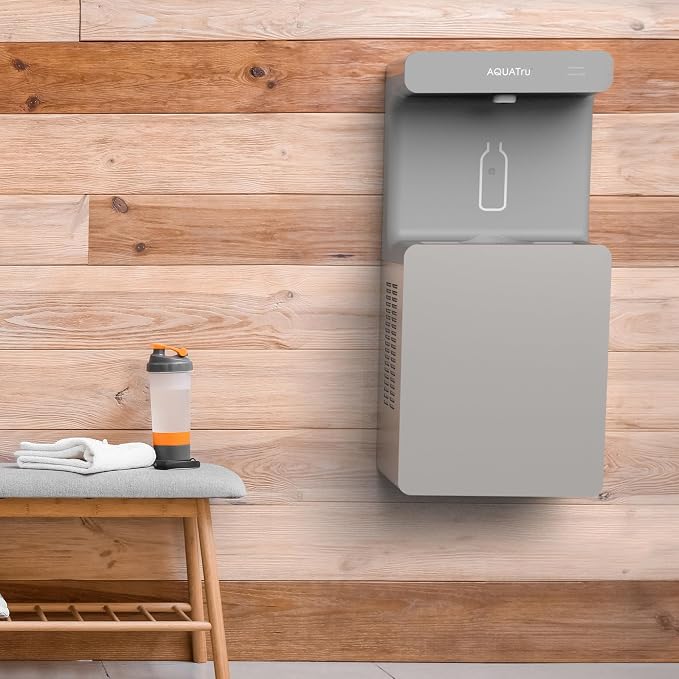 AquaTru Pro Wall Mounted Bottle Filling Station – Refrigerated & Filtered Water Dispenser - Touch-Free Sensor, 9.5 GPH Cooling Capacity, Filter Monitor – Ideal for Schools, Offices & Gyms