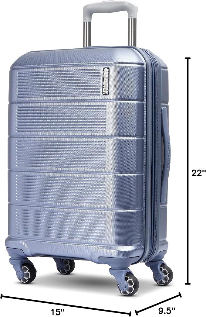 American Tourister Stratum 2.0 Expandable Hardside Luggage with Spinner Wheels, Slate Blue, Carry-on