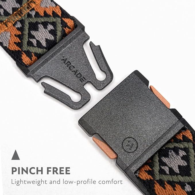Arcade Belts A2 Slim Adventure Belt: Heavy Duty Stretch, Metal Free Buckle