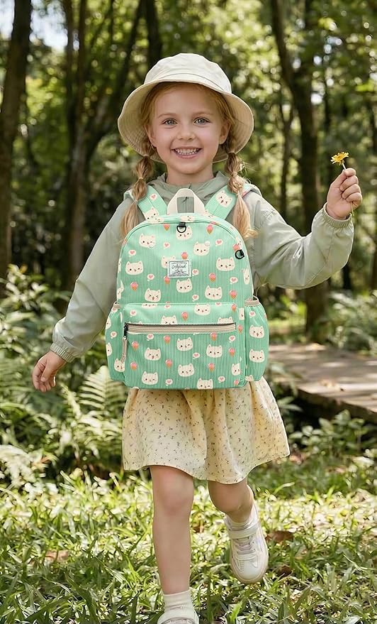 atgark Corduroy Toddler Backpack for Girls 2-5: Preschool Backpack for Girls