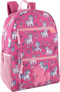 Trail maker 17” Kids Character School Backpacks Plush for Girls with Side Pockets, Padded Straps