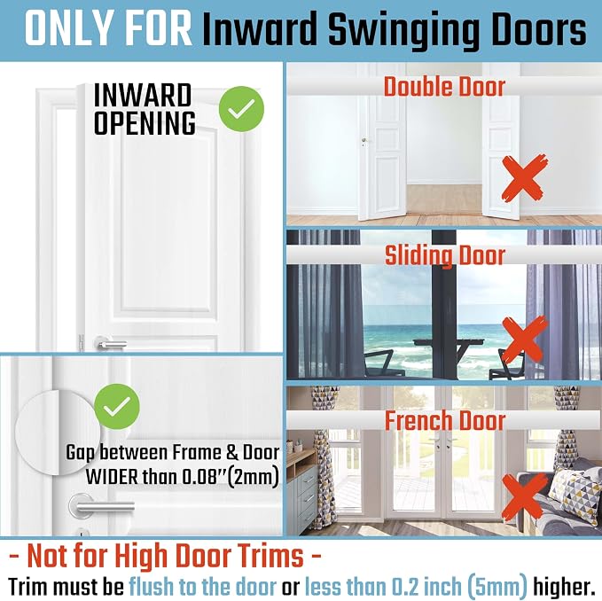 GreaTalent 5PACK Home Security Door Reinforcement Lock Childproof, Add High Security to Home Prevent Unauthorized Entry, Aluminum Construction Finish, Frame Lock, Silver