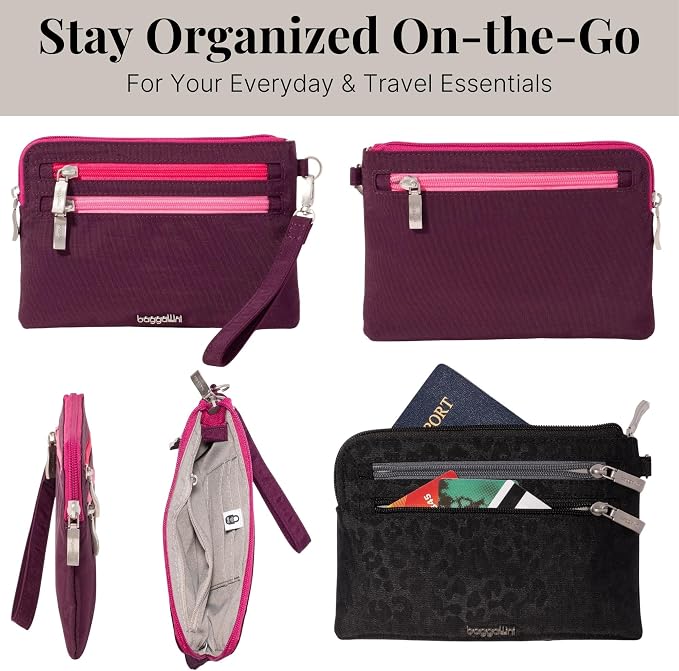 Baggallini Women's Rfid Currency Organizer Wristlet