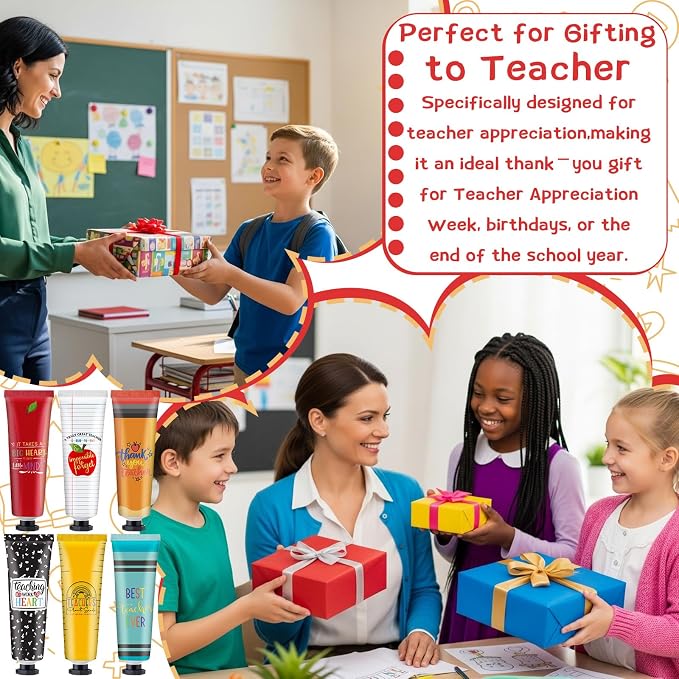 Loopeer 24 Sets Teacher Appreciation Gifts Bulk Hand Cream & Lip Balm Set Thank You Gifts for Teachers Staff Coworkers End of Year Graduation Travel Size Lotion Party Favors