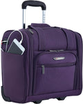 TPRC 15” Underseat Carry-On Luggage Airline Approved Personal Item with USB Charging Port, Purple
