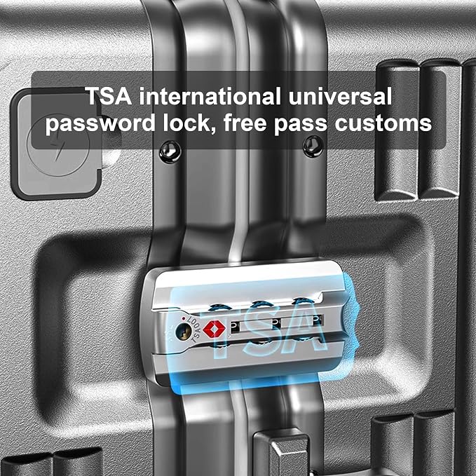 Carry on suitcase Zipperless Luggage,Polycarbonate Aluminum Hard Shell, Expandable Carry-On Suitcase with Spinner Wheels, 26 Inch Cabin