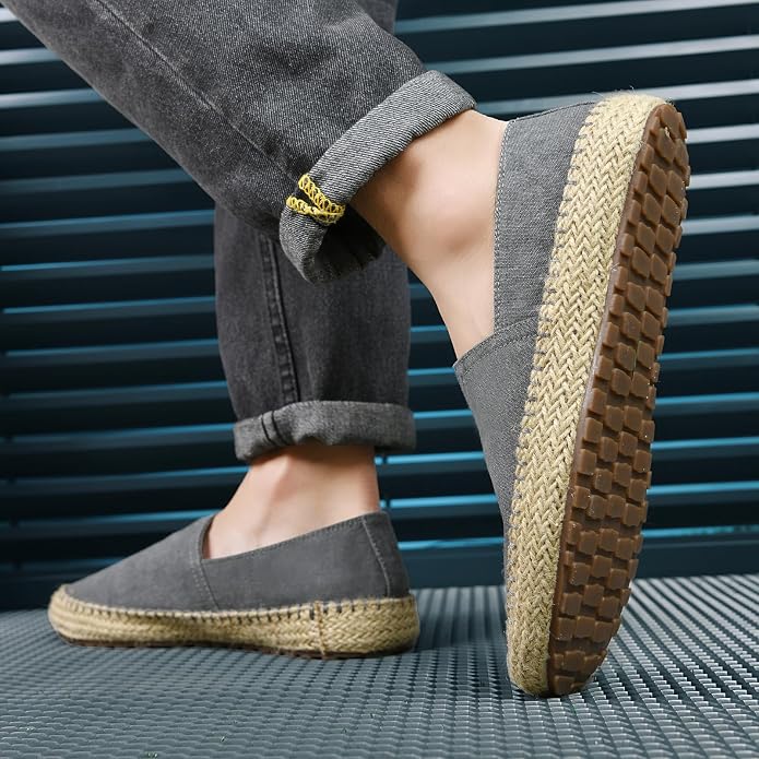 CASMAG Men's Fashion Casual Canvas Espadrille Slip-on Shoes Loafers