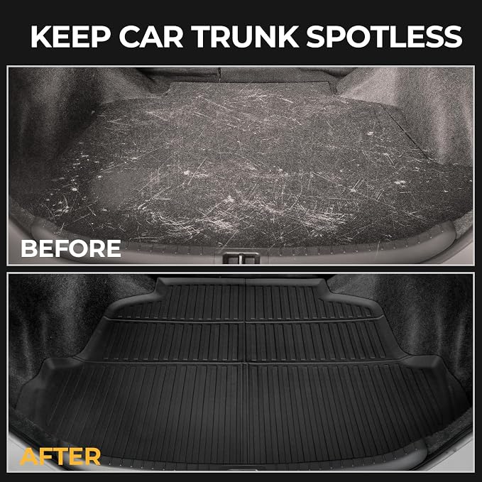 Floor Mats for Toyota Corolla 2014-2019, All Weather Floor Mats Trunk Cargo Liner and Door Sill Guards Accessories, Full Coverage Set (Fit Sedan Models)