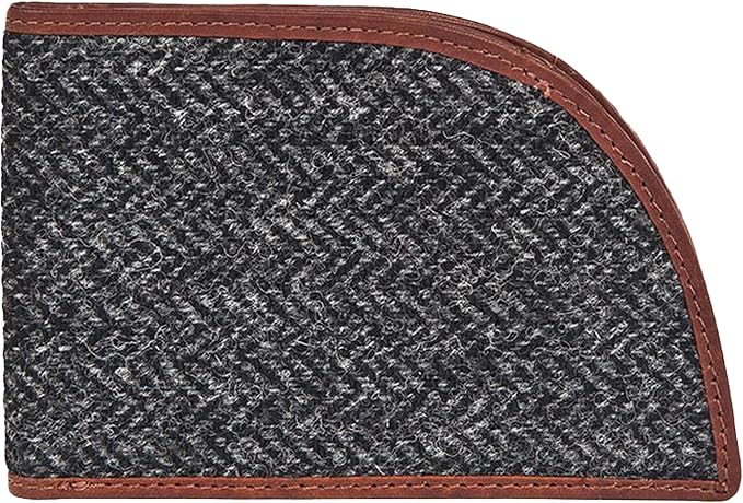 ROGUE WALLET Front Pocket Card Holder for Men - Bedford Tweed & Top Grain Leather Minimalist Billfold - Slim ID Window, Cash Section & Stash Compartment