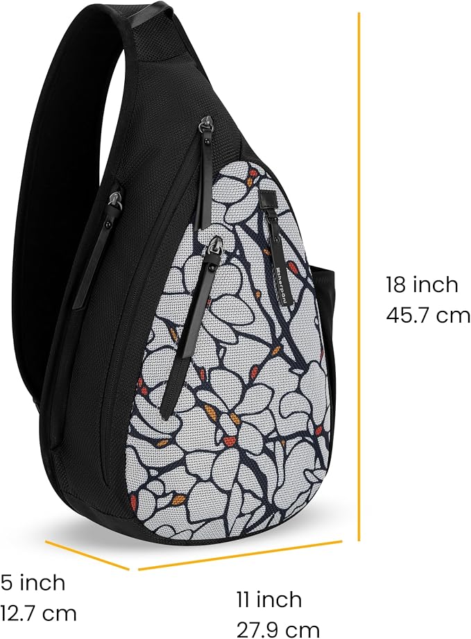 Sherpani Esprit, Anti Theft Sling Bag, Right-Handed Sling Purse, 10L Travel Bag, Crossbody Backpack, Travel Gift, Fits 10 Inch Tablet (Sakura)