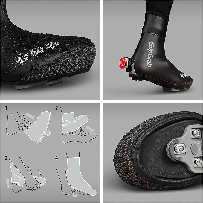 GripGrab Arctic Waterproof Deep Winter Road Bike Overshoes Warm Thermal Fleece Lined Cold Weather Cycling Shoe Covers