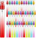 Zhehao 36 Pieces Mini Perfume Spray Bottles 10 ml Colorful Glass Fine Mist Refillable Spray Empty Bottles Perfume Atomizer Small Sample Containers for Travel Essential Oils Cleaning