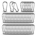 Carabiner Clip Hooks, 50pcs 3.15 inch Carabiners Heavy Duty, 304 Stainless Steel Spring Snap Hook Fits Camping Hiking, Metal Clips for Rope Chain Keys Rings