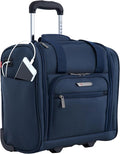 TPRC 15" Smart Underseat Carry-On Luggage with USB Charging Port, Navy Blue