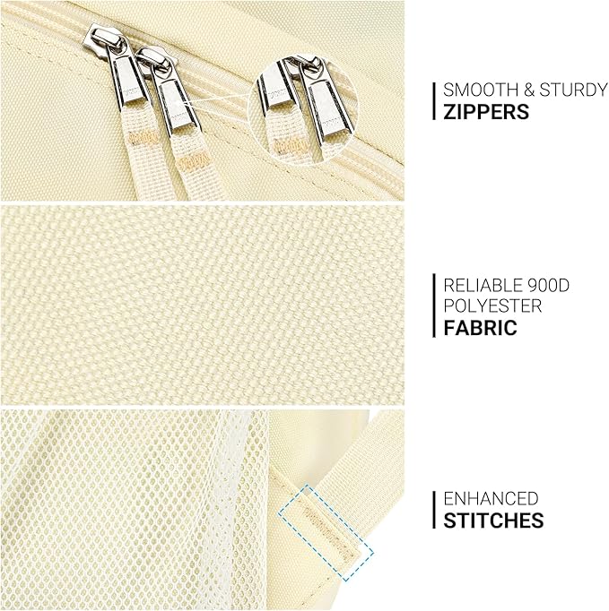 ZORFIN 26L Backpack for College, and Travel: Water Resistant Bookbag - Beige