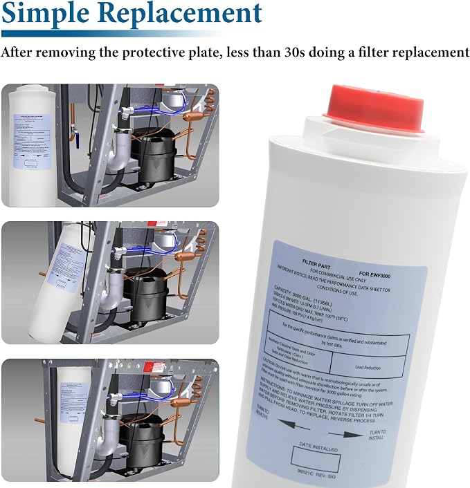 2 Pack Replacement for 51300C Filter, Compatible with EzH2O Bottle Station, Replace EWF3000, ERF750, 51299C, 55898C. (No Chip 2-Pack）