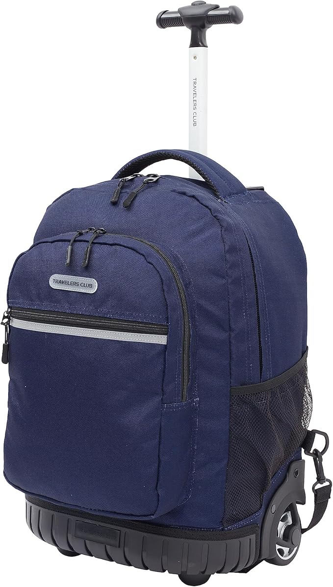 Travelers Club 18" Rolling Backpack with Shoulder Straps, Navy Blue