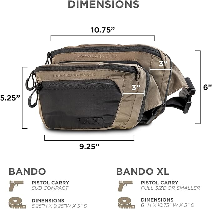 Eberlestock Bando Bag - Tactical Men's Fanny Pack w/Adjustable Waist Belt, Zippered Pockets, Compact Lightweight Belt Bag