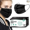 NNPCBT 100PCS 3 Ply Black Disposable Face Mask Filter Protection Face Masks