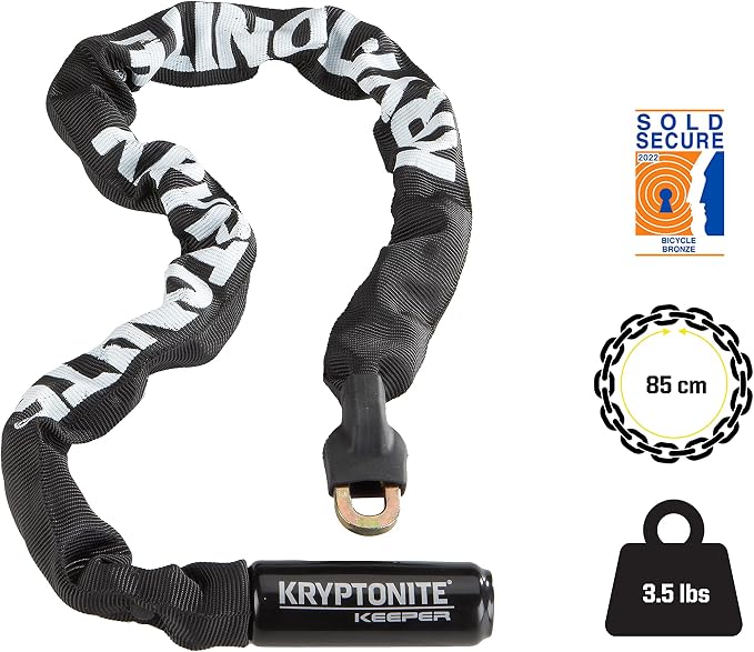 Kryptonite Keeper 785 Bike Chain Lock,2.8 Feet Long Heavy Duty Anti-Theft Bicycle Chain Lock with Keys for Bike,Motorcycle,Scooter,Bicycle,Door,Gate,Fence,(Pack of 5)
