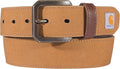 Carhartt Men's Casual Rugged Canvas Duck Belt, W/Antique Brass Buckle and Contrast Curdoroy Backing